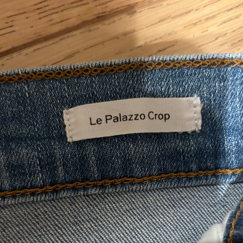 Frame Denim Raw Hem Palazzo Jeans - Medium Wash - Picture 3 of 5